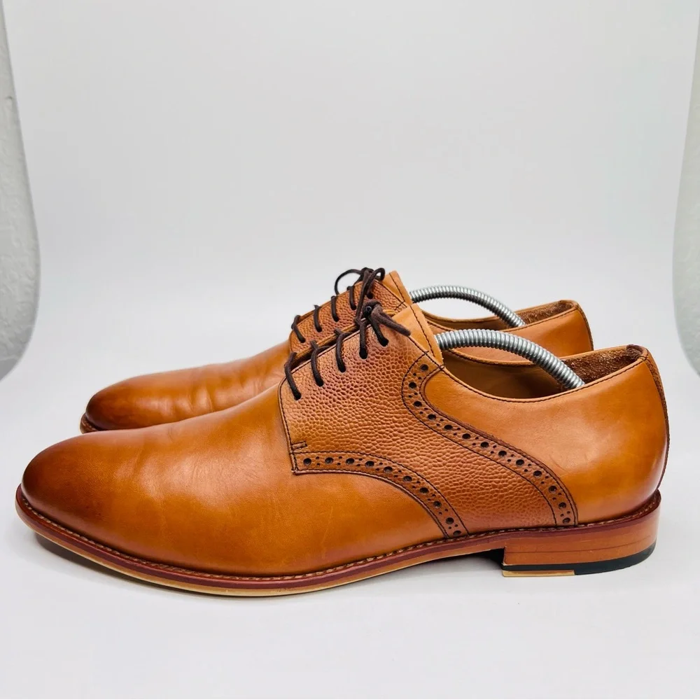 Warfield & Grand Sutton Tan Leather Lace Up Oxford Men’s Dress Shoes Size 12